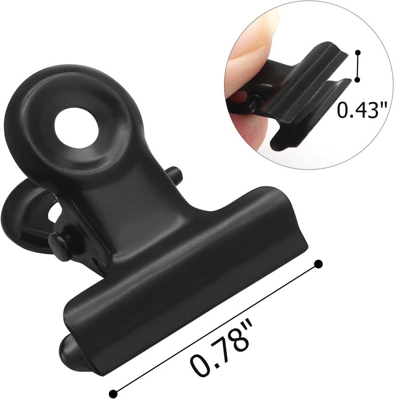 Coufce 40 Pack Small Bulldog Clips 0.78 Inch Metal Hinge Clips Hinge Binder Clips Clamps Ideal for Drawings Tags, Bags, Drawings, Crafts, Office, and Home Kitchen (Black) - Image 2